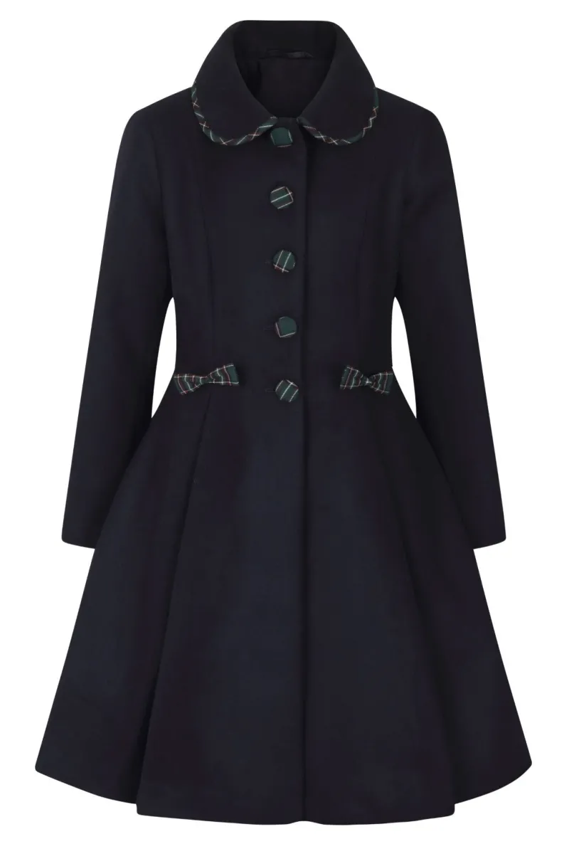 Hell Bunny Tiddlywinks Coat Navy Hot