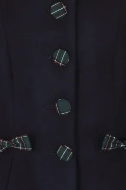 Hell Bunny Tiddlywinks Coat Navy Hot
