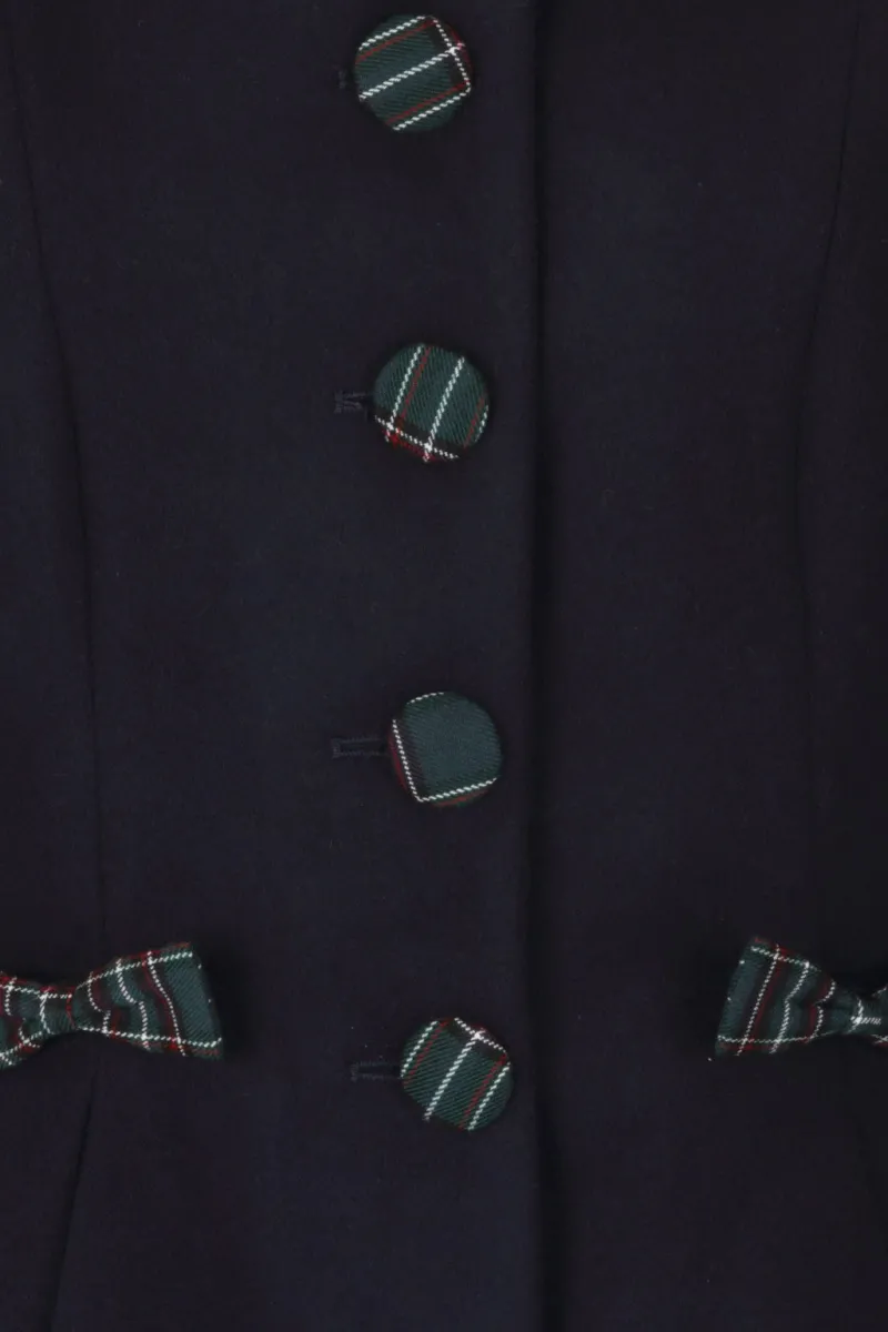 Hell Bunny Tiddlywinks Coat Navy Hot