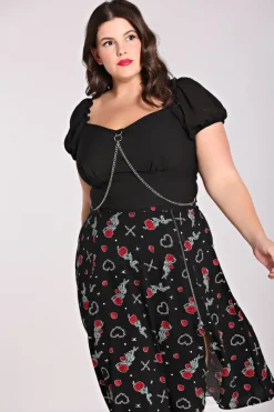 Hell Bunny Tifa Crop Top Black Discount