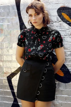 Hell Bunny Tifa Skirt Black Outlet