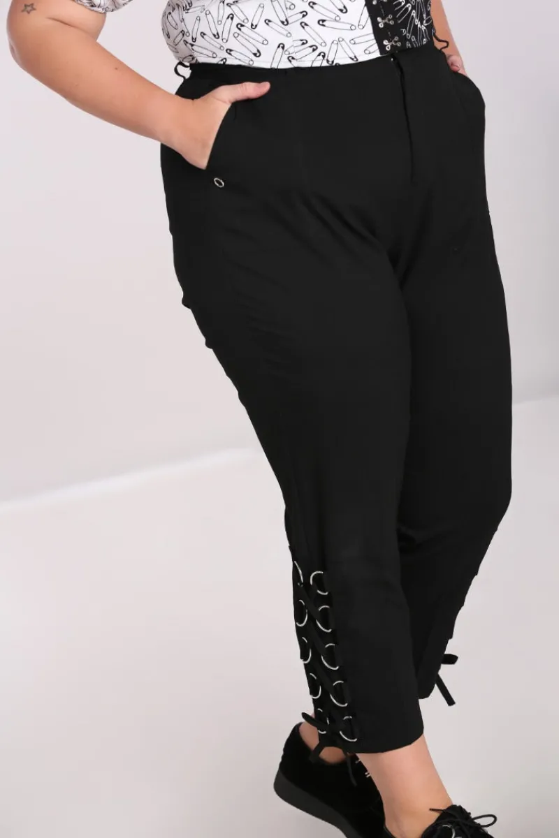 Hell Bunny Tifa Trousers Black Outlet