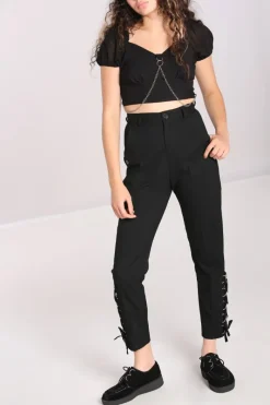 Hell Bunny Tifa Trousers Black Outlet