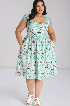 Hell Bunny Tijuana Midi Dress Green Hot