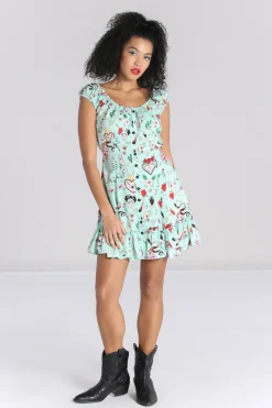 Hell Bunny Tijuana Mini Dress Green Outlet