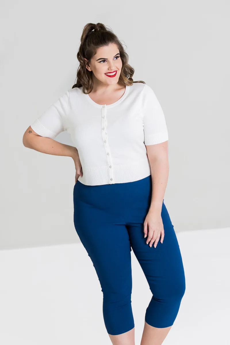 Hell Bunny Tina Capris Sale Navy Outlet