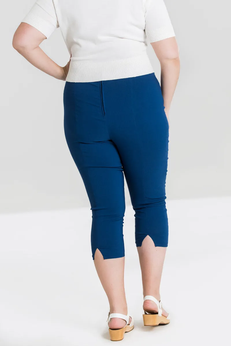 Hell Bunny Tina Capris Sale Navy Outlet