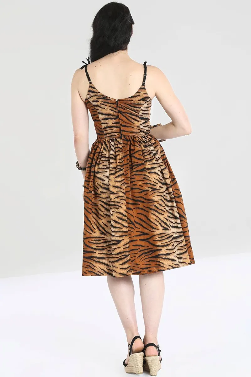 Hell Bunny Tora 50's Dress Brown Sale