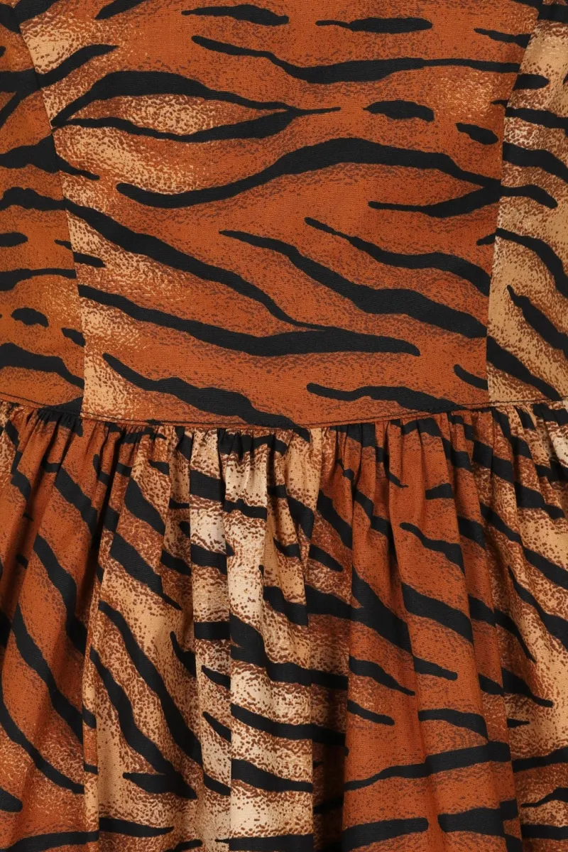 Hell Bunny Tora 50's Dress Brown Sale