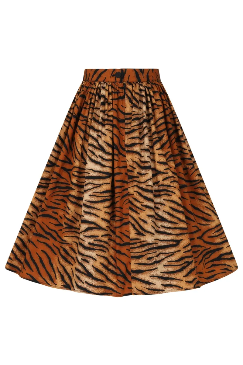Hell Bunny Tora 50's Skirt Brown