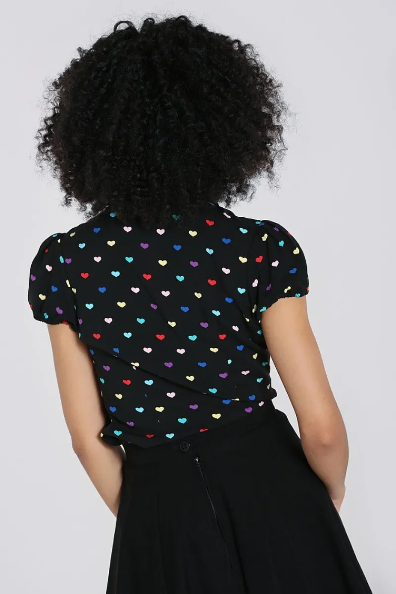 Hell Bunny True Love Blouse Black Outlet