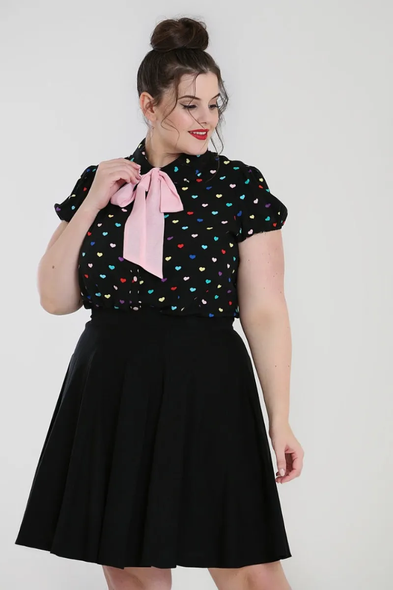 Hell Bunny True Love Blouse Black Outlet