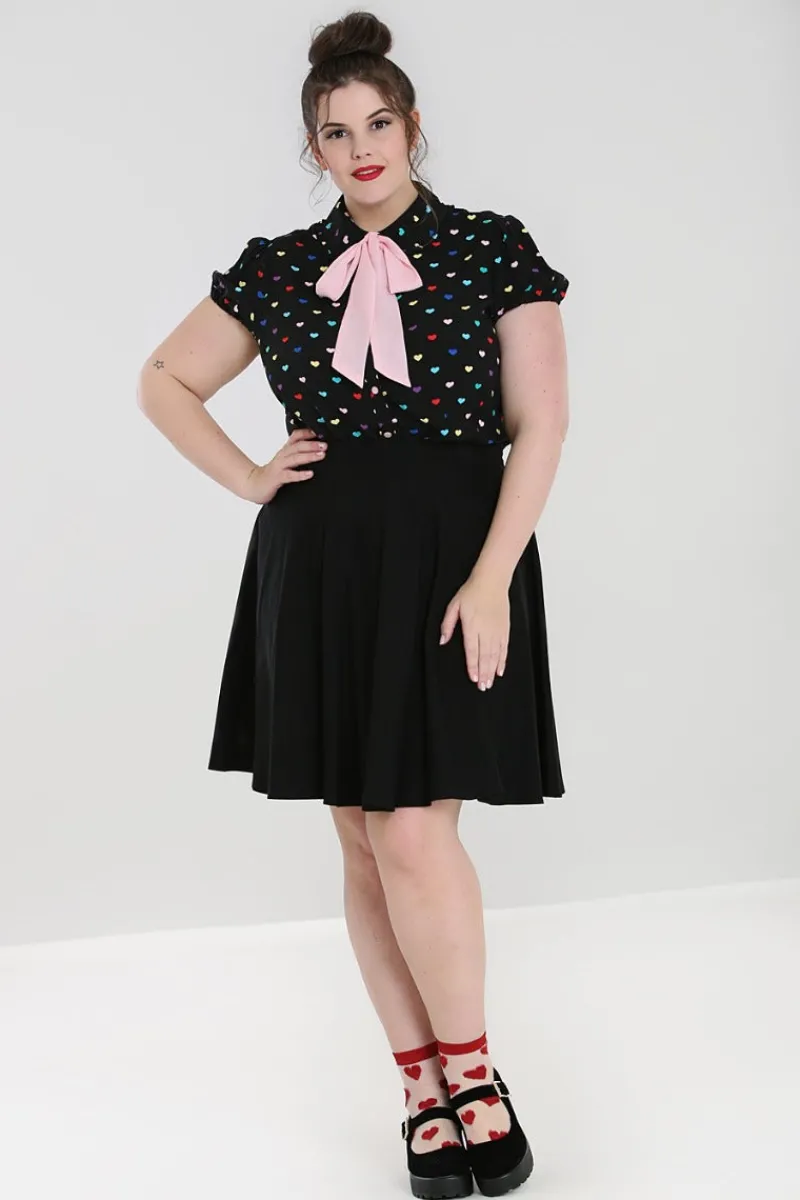 Hell Bunny True Love Blouse Black Outlet
