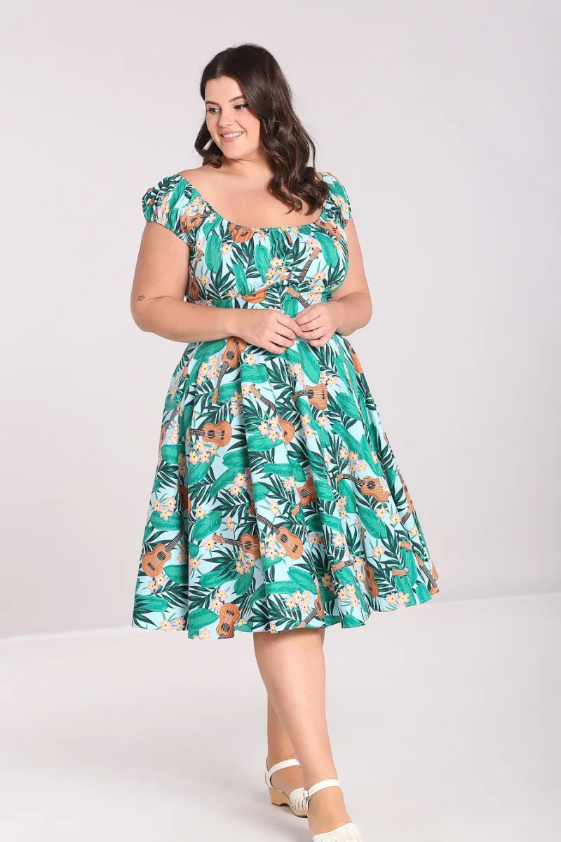 Hell Bunny Ukulele Dress Blue Sale