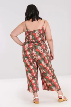 Hell Bunny Ukulele Jumpsuit Orange Hot