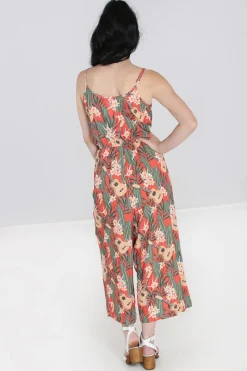 Hell Bunny Ukulele Jumpsuit Orange Hot