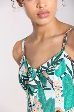 Hell Bunny Ululani Crop Top Blue Sale