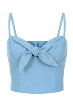 Hell Bunny Utah Crop Top Blue Online