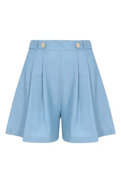 Hell Bunny Utah Shorts Blue Best