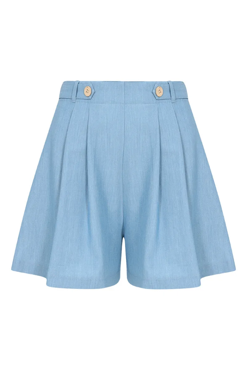 Hell Bunny Utah Shorts Blue Best