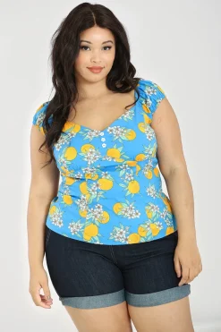 Hell Bunny Valencia Top Blue Best