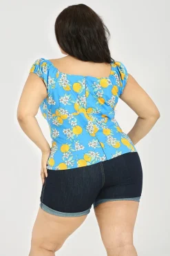 Hell Bunny Valencia Top Blue Best