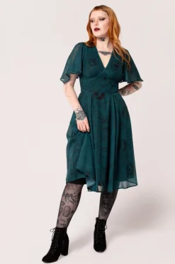 Hell Bunny Venom Midi Dress DarkGreen Sale