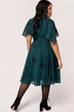 Hell Bunny Venom Midi Dress DarkGreen Sale