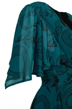 Hell Bunny Venom Midi Dress DarkGreen Sale
