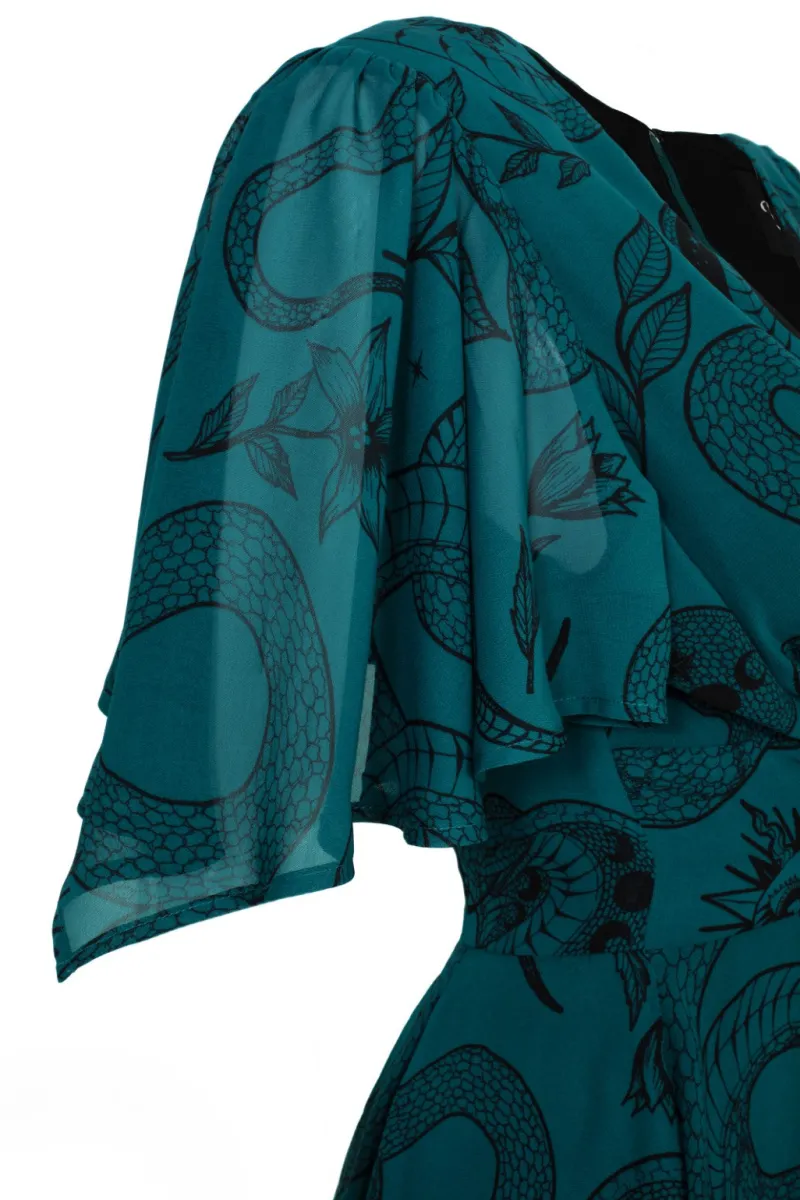 Hell Bunny Venom Midi Dress DarkGreen Sale