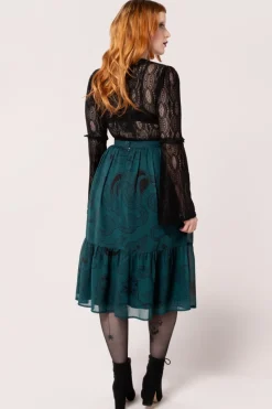 Hell Bunny Venom Skirt DarkGreen Best