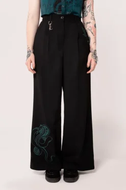 Hell Bunny Venom Trousers Black New