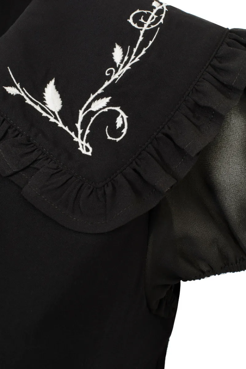 Hell Bunny Vina Blouse Black Hot