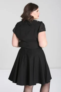 Hell Bunny Vina Blouse Black Hot