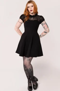 Hell Bunny Viola Dress Black New