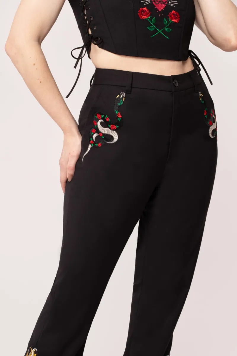 Hell Bunny Viva Maria Trousers Black Discount
