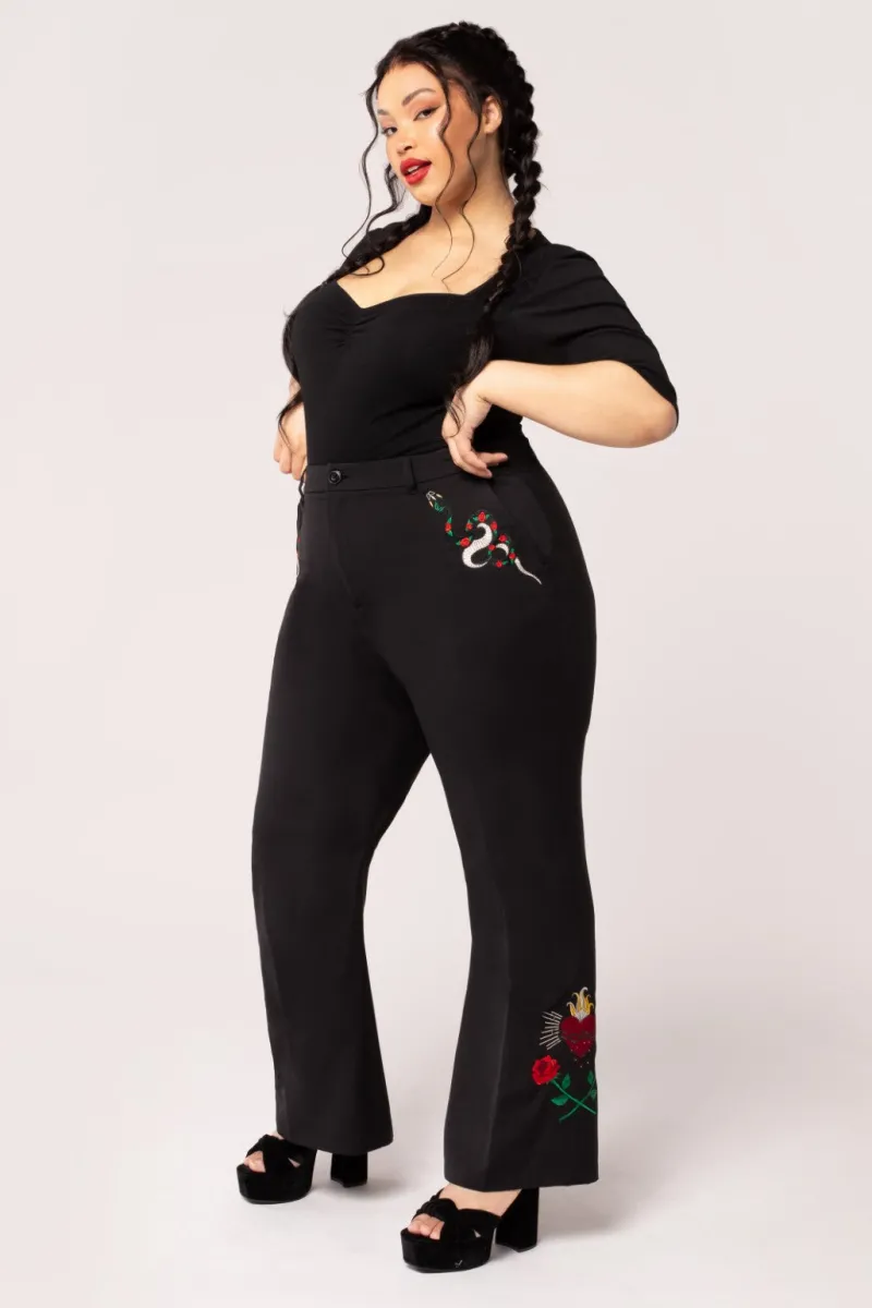Hell Bunny Viva Maria Trousers Black Discount