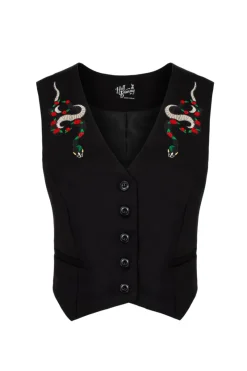 Hell Bunny Viva Maria Waistcoat Black Sale