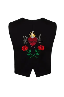 Hell Bunny Viva Maria Waistcoat Black Sale