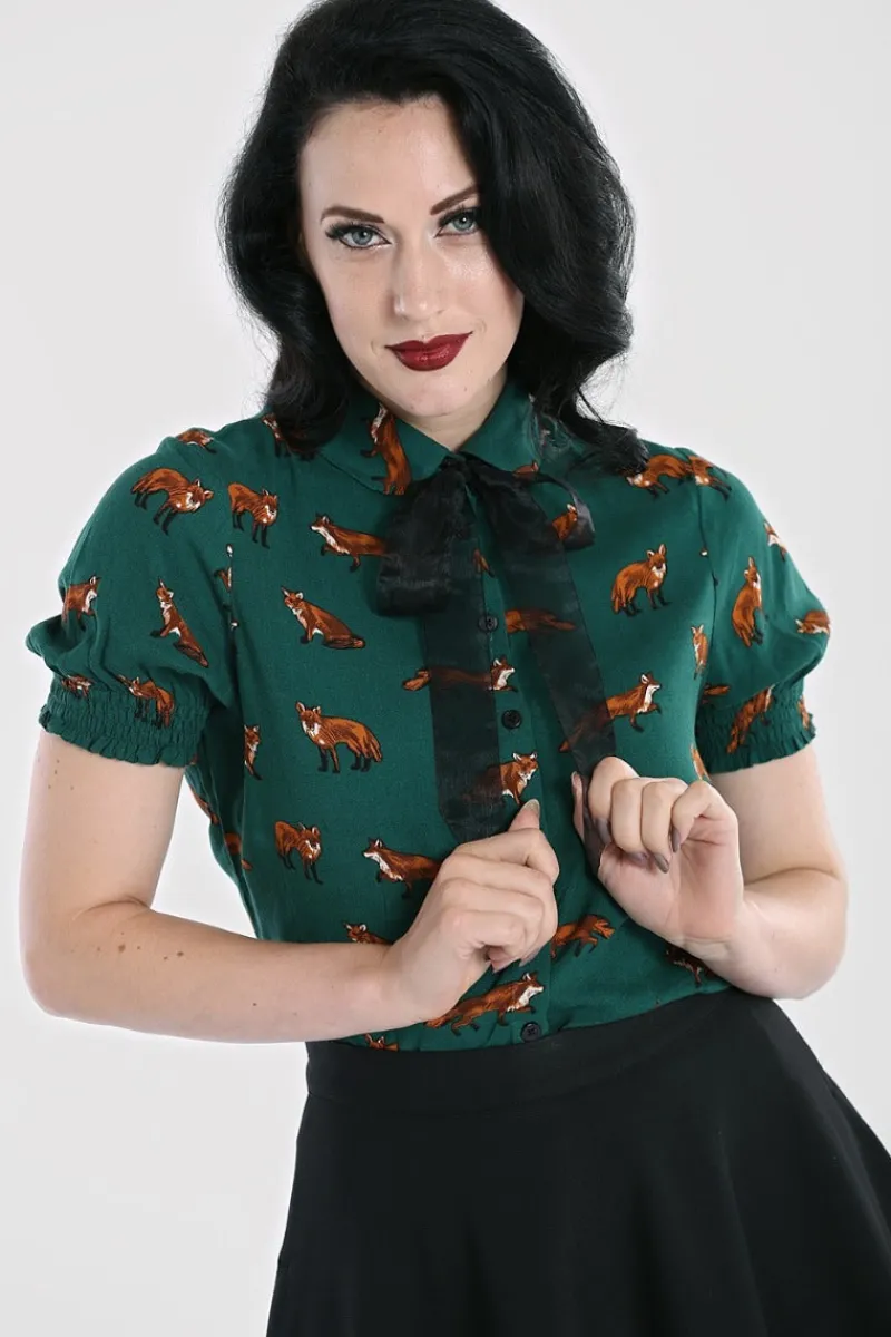 Hell Bunny Vixey Blouse New