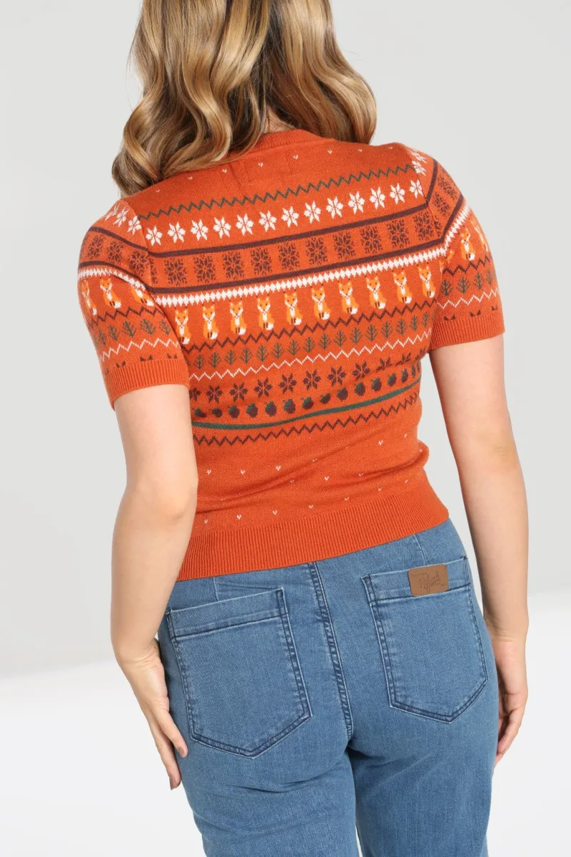 Hell Bunny Vixey Jumper Brown Clearance