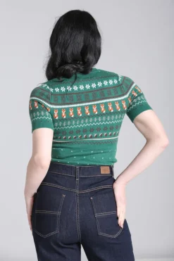 Hell Bunny Vixey Jumper Green Discount