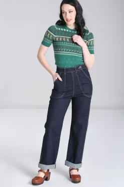 Hell Bunny Vixey Jumper Green Discount