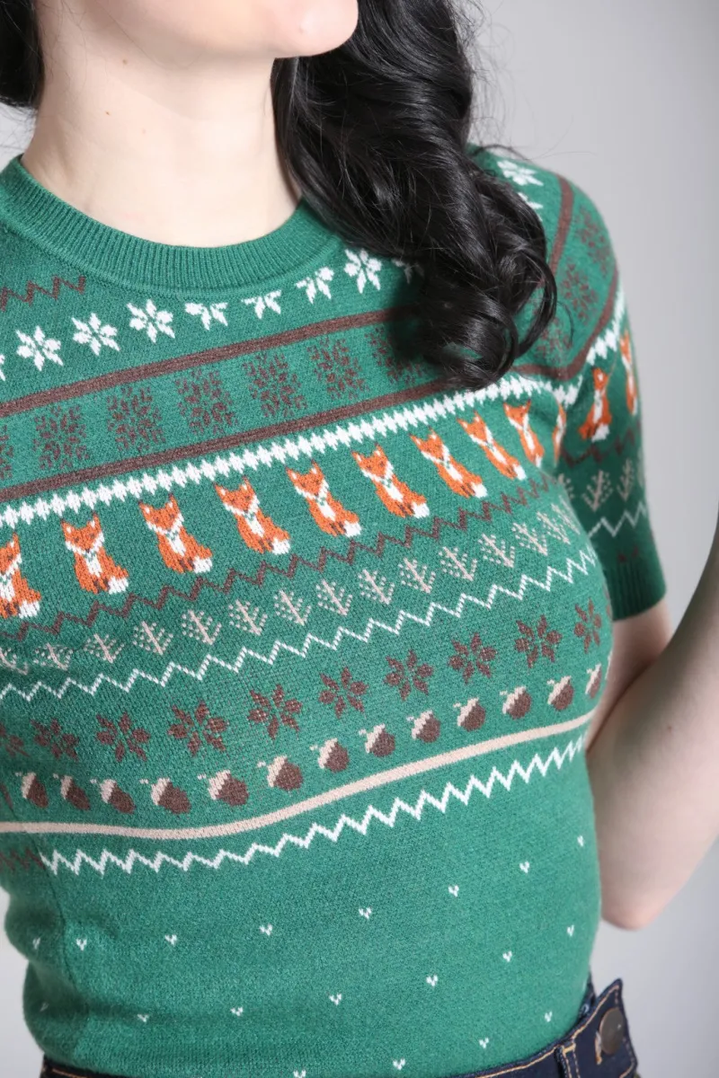 Hell Bunny Vixey Jumper Green Discount