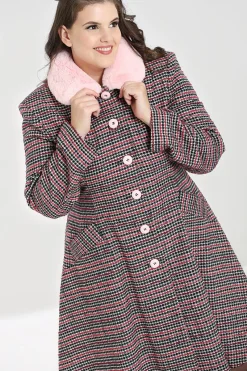 Hell Bunny Watson Coat Pink Clearance