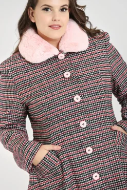 Hell Bunny Watson Coat Pink Clearance