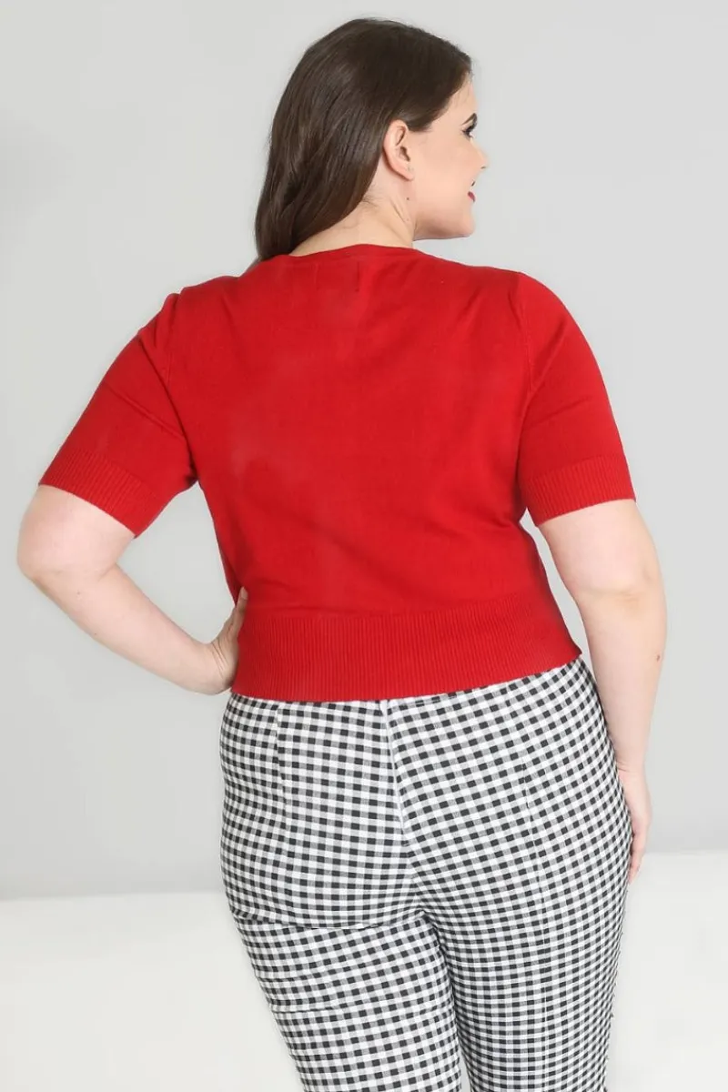 Hell Bunny Wendi Cardigan Red Discount