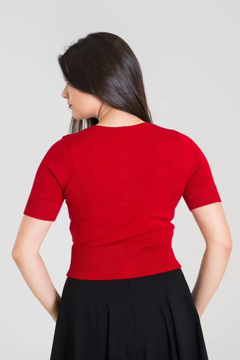 Hell Bunny Wendi Cardigan Red Discount