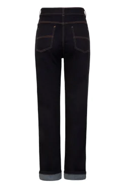 Hell Bunny Weston Denim Trousers Navy