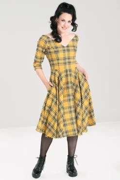 Hell Bunny Wither 50's Dress Mustard Best